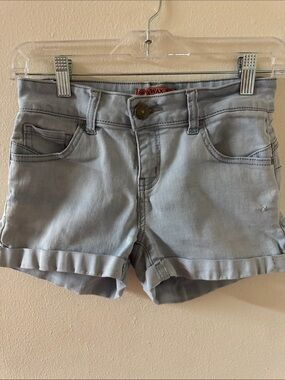 Wax Jean Light Blue Rolled-Hem Denim Shorts